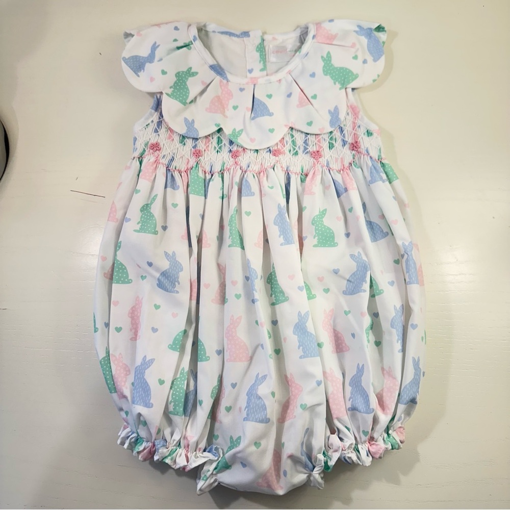 Cecil & Lou Smocked Easter Bunnies Bubble 18M